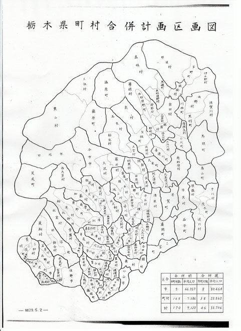 ▲市町村合併計画図（クリックで拡大）
