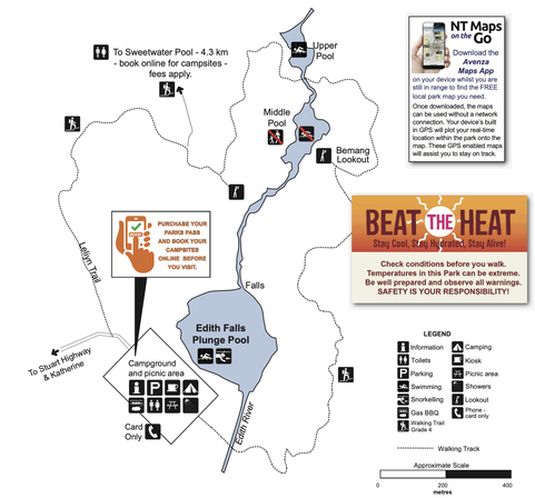 Plan du Nitmiluk National Park Leliyn (Edith Falls)