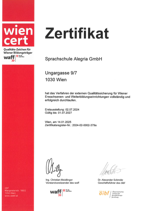 wiencert - Qualitäts-Zeichen für Wiener Bildungsträger