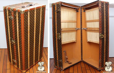 superbe malle wardrobe armoire ancienne vendu