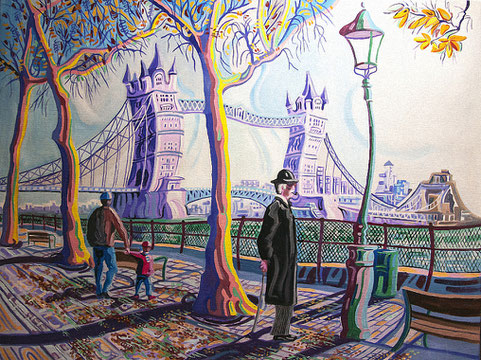 TOWER BRIDGE (LONDON). Oil on canvas. 73 x 92 x 3,5 cm.