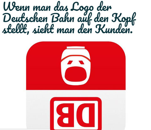 Das Logo der Deutschen Bahn - "Wir lieben es lustig" hat's einfach mal umgedreht (Grafik: Deutsche Bahn)