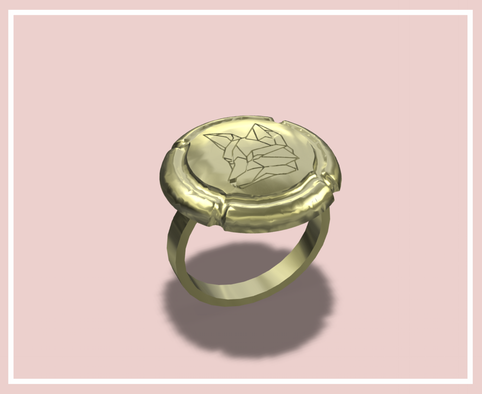 Bague champagne capsule or personnalisable via l'impression 3D
