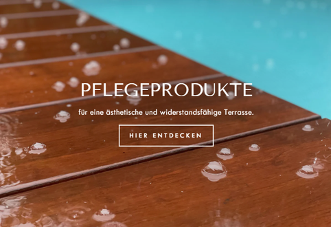 Übersicht über ambooo Bambus Terrassendielen Pflegeprodukte.