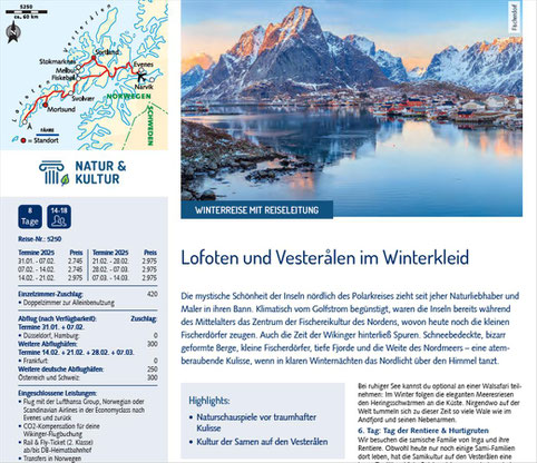 Lofoten und Vesteralen Winterreise bei Singer reisen & Versicherungen preiswert buchen...
