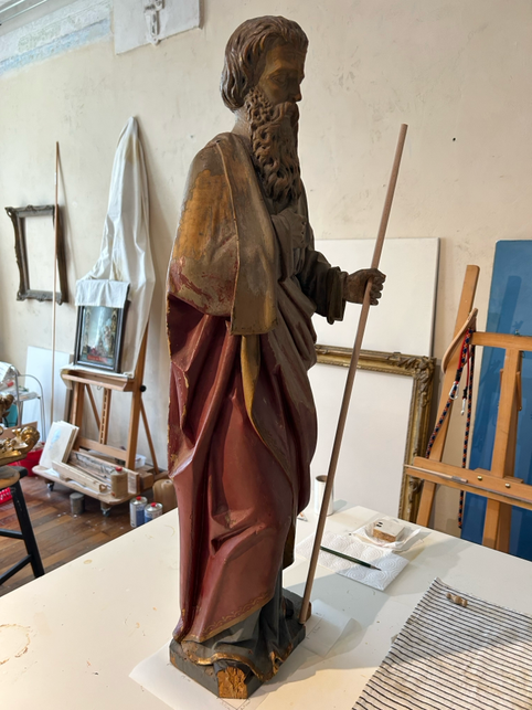 R.C. von Aufwind Restaurierung Alte Figur um 1633 Jahrhundert