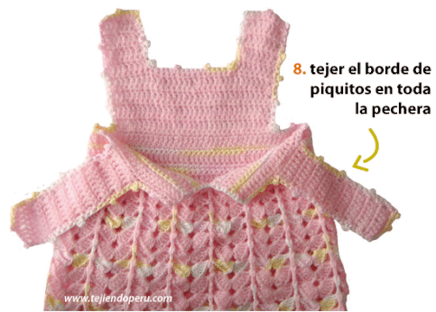 Vestido bebe de 0 a 3 Tejiendo Perú