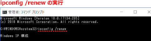 jdg01E_04：ipconfig /renew の実行