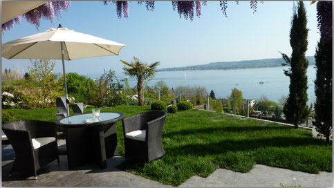 Ferienwohnung Palmengarten Überlingen Bodensee Tarrasseblick Seeblick Alpenblick