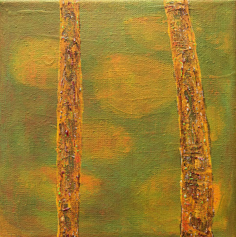 Weggefährten, 2026, Acryl auf Leinen, 20 x 20 cm