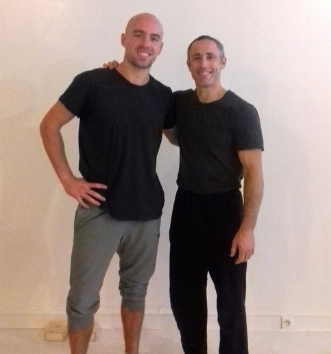 Yuval Ayalon and Theo Philosport one arm handstand
