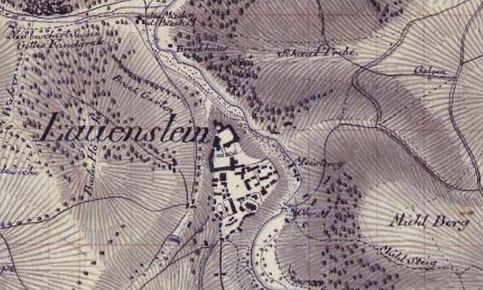 Lauenstein mit Meisterei und Richtstätte (Quelle: Fotothek)