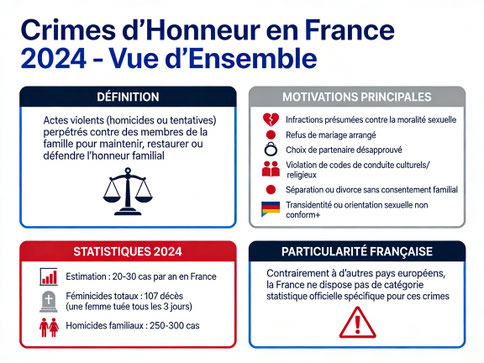 Présentation générale des crimes d'honneur en France
