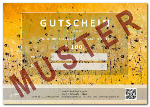 Gutschein für kreative Foto-Workshops mit Dirk Godlinski Digitalografie