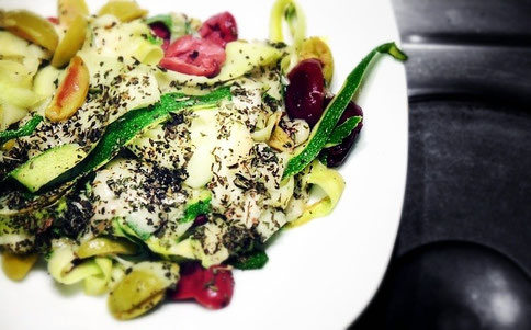 Slow Carb Pasta mit Oliven