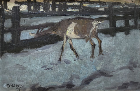 Carl Brägger, Ziege im Schnee