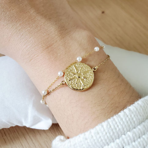 Bracelet acier inoxydable pour poignet fin femme