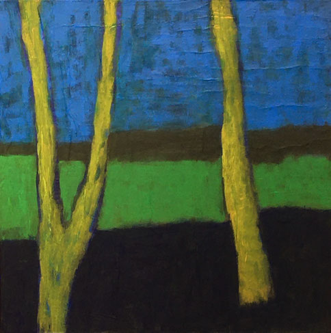 Stille, 2023, Acryl auf Papier auf Leinwand, 30 x 30 cm