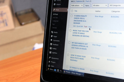 wordpress dashboard