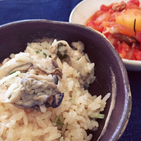 牡蛎ご飯　牡蛎　土鍋　御飯用二重蓋土鍋　茨城県笠間市　陶芸家　ブログ