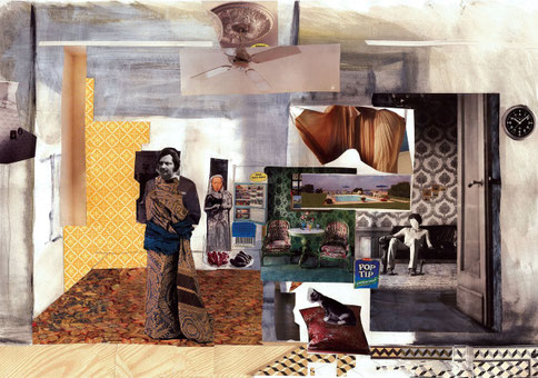 Balzac, 70x100cm, 2008, collage, acrylic, digital print on canvas