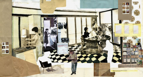 Coffee Two, 50x105cm, 2015, collage, acrylic, digital print