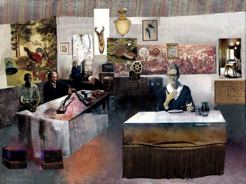 Gang, 30x40cm, collage, digital print on canvas