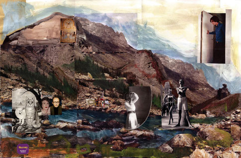 Mountain, 80x105cm, 2014, collage, acrylic, digital print on canvas