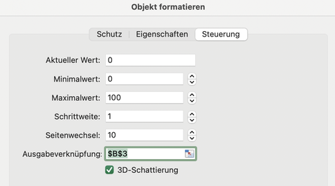 Excel Scrollbar einfügen