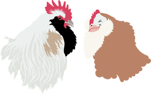 Vektorgrafik Lachshahn und Lachshenne Portrait