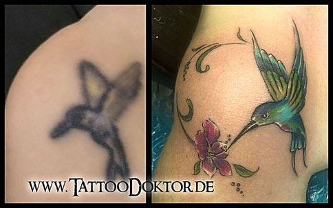 CoverUp Tattoo Rostock, Tattoo Kolobri, TattooRitual, TattooDoktor