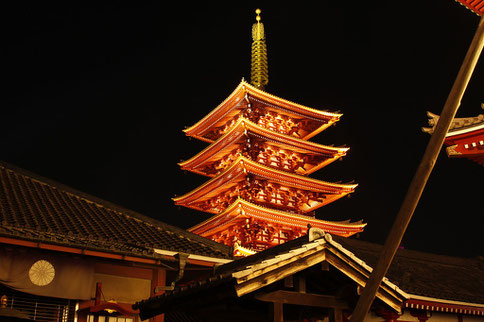 Senso-ji Shrine Tokyo at night