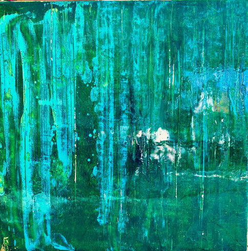 Giverny auf versilbertem Aluminium 100 x 100 x 4 cm
