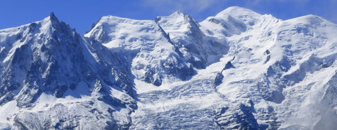 Superbe vue sur le Mont Blanc et les Aiguilles du Midi