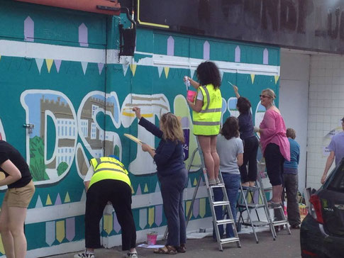 Broadstairs mural volunteers (done before my time with the Town Team)