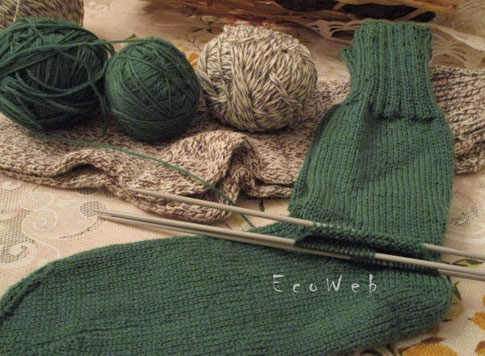 CALZA  CLASSICA  DELLA  NONNA LAVORATA CON 4 FERRI (Eco-WEb)
