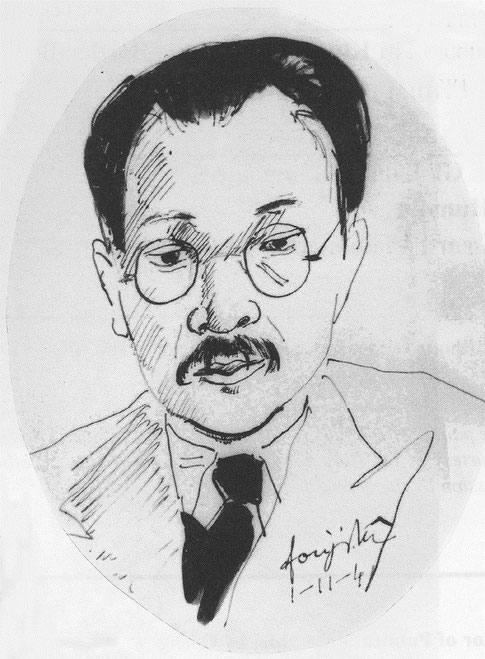 NAM SON par FOUJITA.  VENU à HANOI EN 1941, FOUJITA  S'INSTALLA DANS L'ATELIER DE SON AMI RENCONTRE à PARIS EN 1925 ET FIT SON PORTRAIT. PHOTO TRANSMISE PAR LE Pr. DINH TRONG HIÊU.