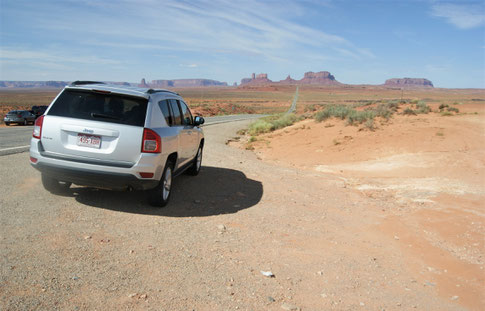 Beliebtes Fotomotiv: die US-163 zum Monument Valley