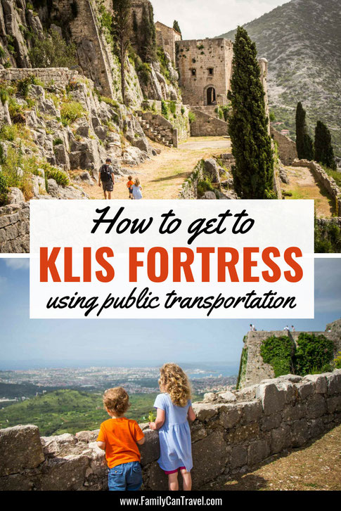 Getting to the Klis Fortress in Split Croatia is not straight forward. We explain how to read the bus schedule and include exactly what you need to make the trip easy! #familytravel #croatia #splitcroatia #klisfortress #travelwithkids #toddlertravel