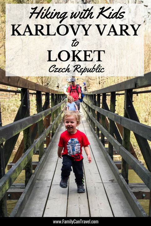 Hiking between two of the prettiest towns in Czech Republic. This hike is family friendly and worth the stop in Karlovy Vary! #czechrepublic #karlovyvary #loket #travelwithkids #hikingwithkids #familytravel #toddlertravel