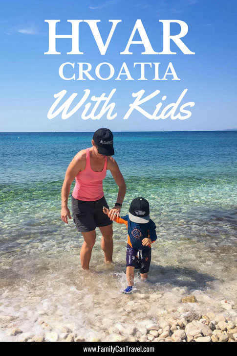 There's more to Hvar Croatia than a party town. If you love nature and beaches, it's the perfect island destination for active families. Here are the best things to do with kids on Hvar. #Croatia #hvar #travelwithkids #hvaritinerary #toddlertravel