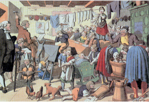 Karikatur über das Schulwesen 1815