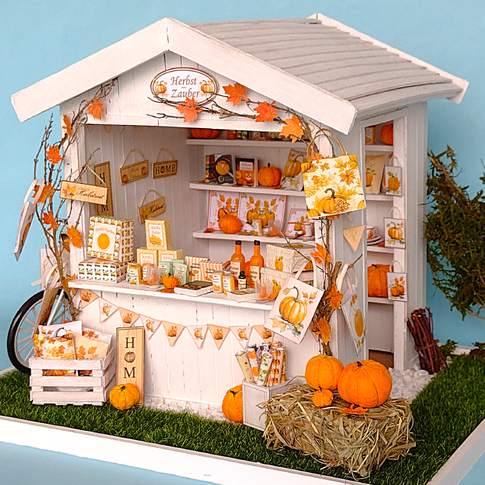 Miniatur-Herbst-Marktstand