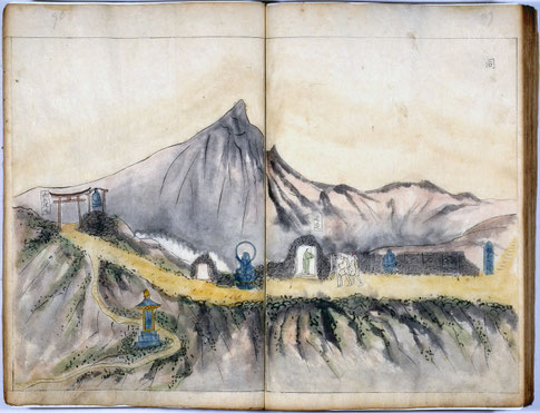 富士山頂上。（富士山明細図より）