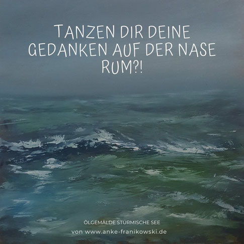 Ein Gemälde zum Thema verwirrenden Gedanken und meditieren.