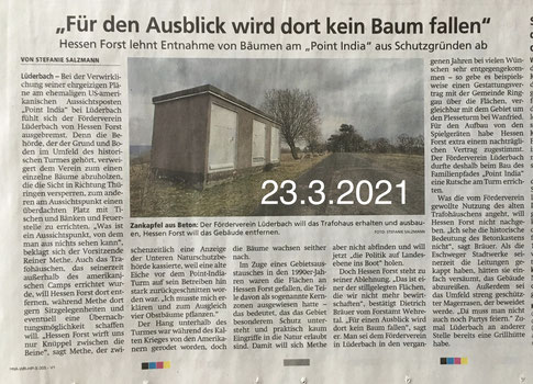 Bericht in der Werra-Rundschau zum Thema Ausblick auf die Grenze.