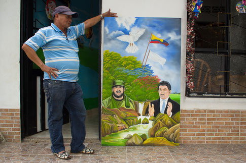 Pintor popular llanero quiere regalarle un cuadro sobre la paz al Presidente de la República