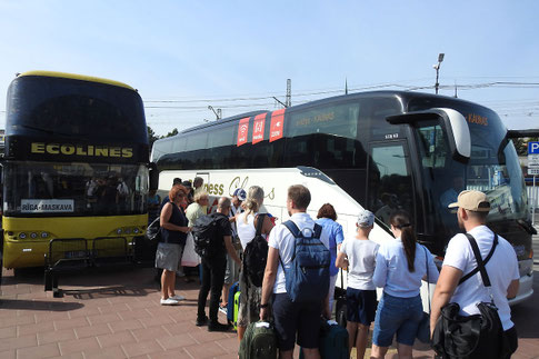 Auf dem Busbahnhof von Riga