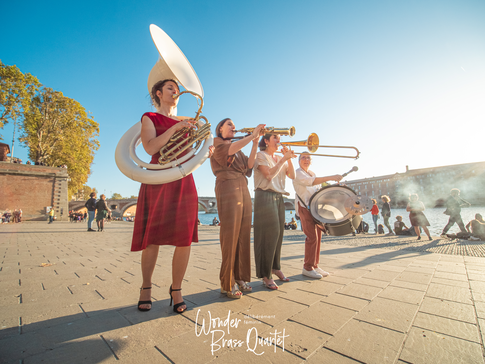Wonder Brass Quartet (délibérément féminin) Dimanche 7 juin 2026, 16h00, sur les hauteurs de Quinsac.