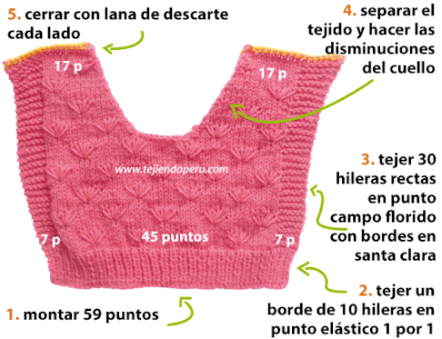 Chaleco recto para bebe Tejiendo Peru